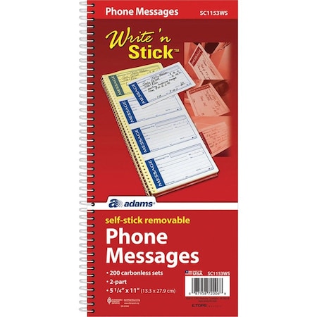 ADAMS ABFSC1153WS Book,Phone Message,Sticky