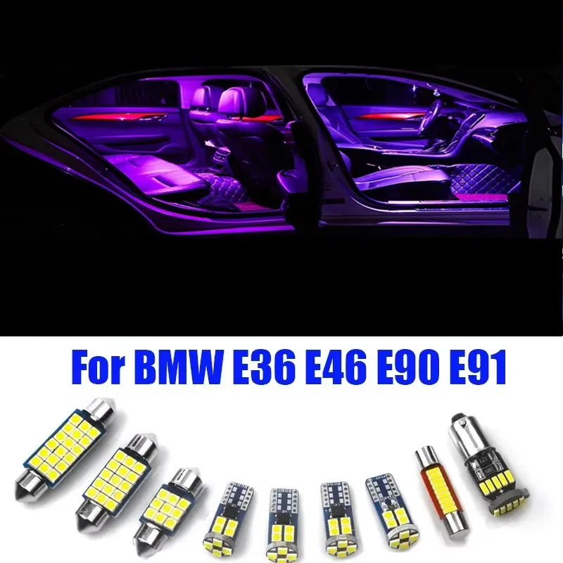 Für BMW 3er E36 E46 M3 E90 Limousine E91 Tourenwagen LED-Lampen Innenkuppel Leselampe Kosmetikspiegel Kofferraumlicht Zubehör
