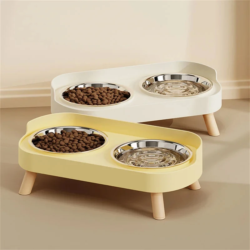 Doppel-Futterschüssel für Hunde und Katzen, Farbenfrohes Dopamin-Design, Große Kapazität, Edelstahl-Wasserschüssel, Haustierzubehör Image