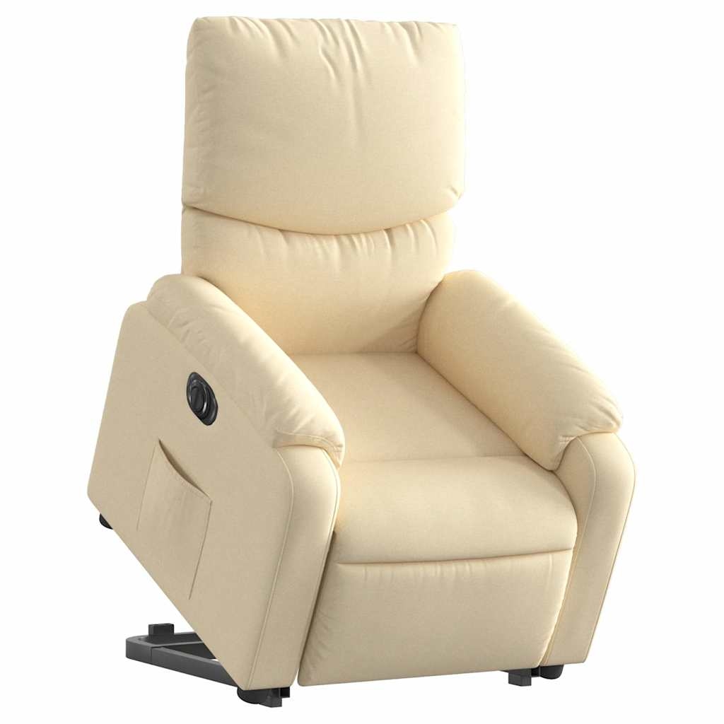 vidaXL Relaxsessel mit Aufstehhilfe Elektrisch Creme Stoff Image