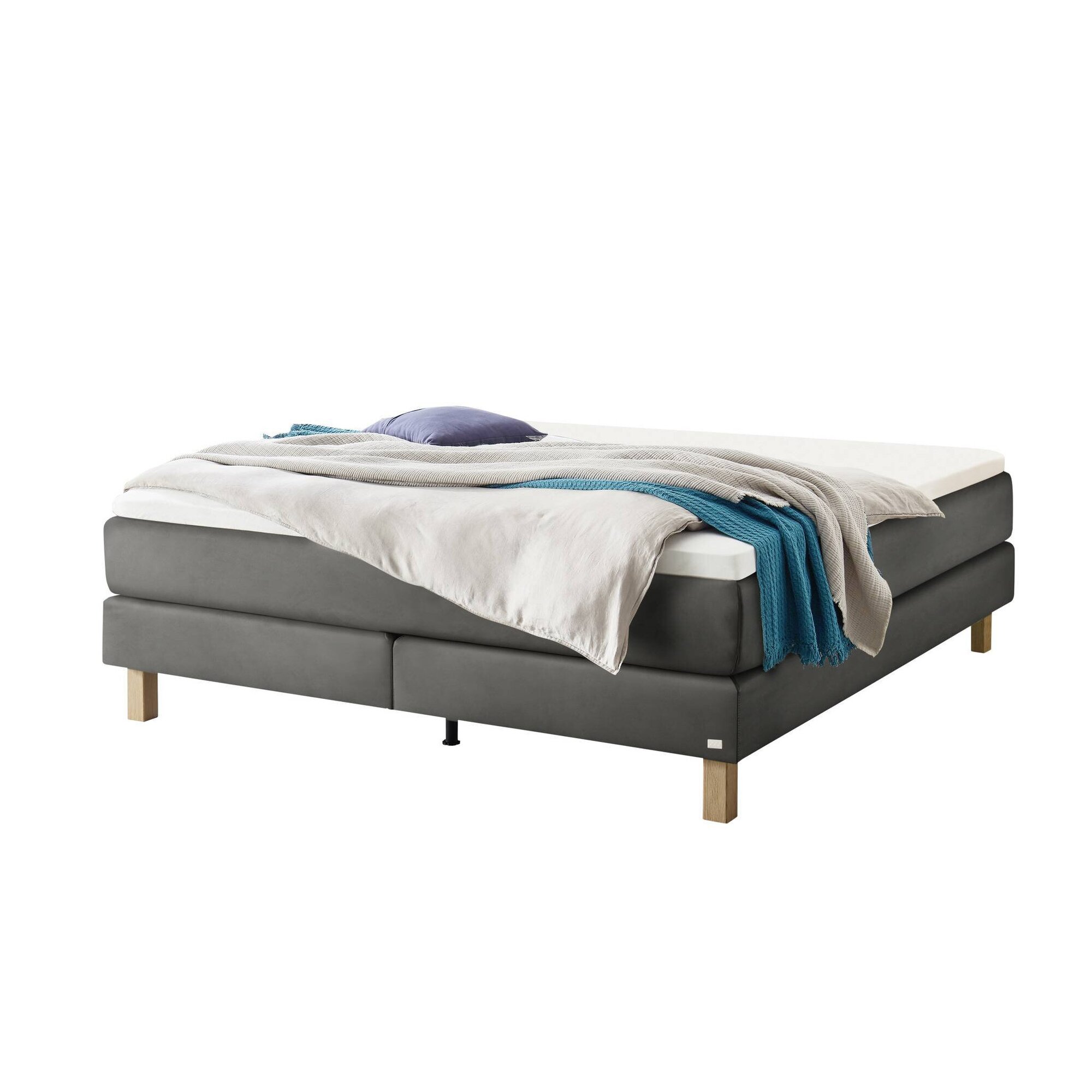 Hasena »Carlota« Boxspringbett 180x200 cm / Pace sand / Bezug Matratze/Box nicht abnehmbar, Bezug Topper abnehmbar / Elegance-Top / Bezug Image
