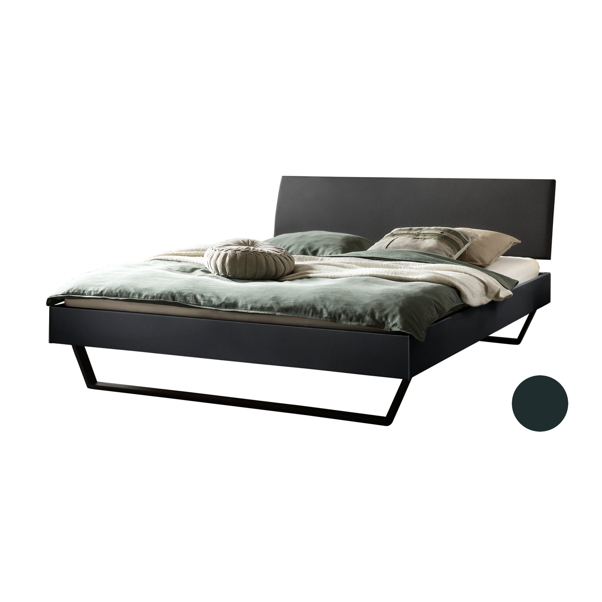 Hasena »Clyo« Designerbett 180x200 cm / Anthracit / 25 cm