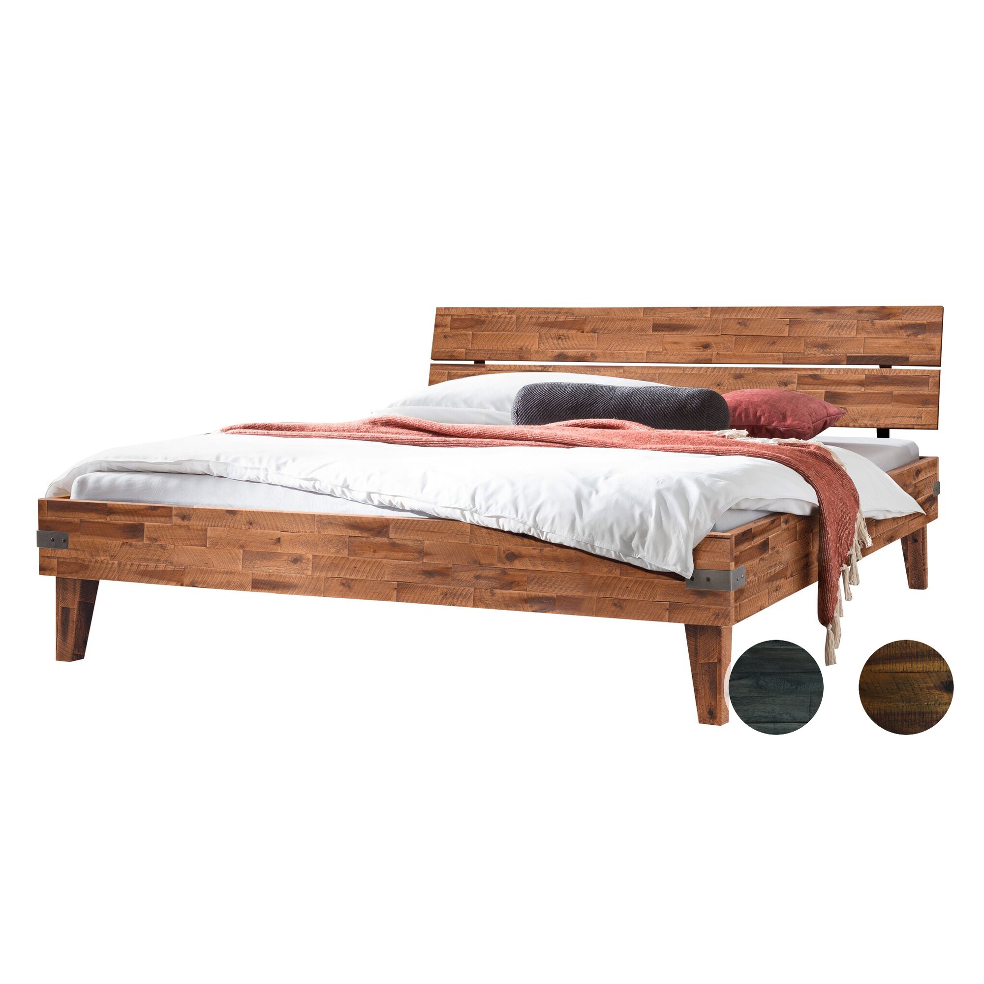 Hasena »Aloa« Massivholzbett 100x200 cm / Akazie Vintage brown, lackiert Image