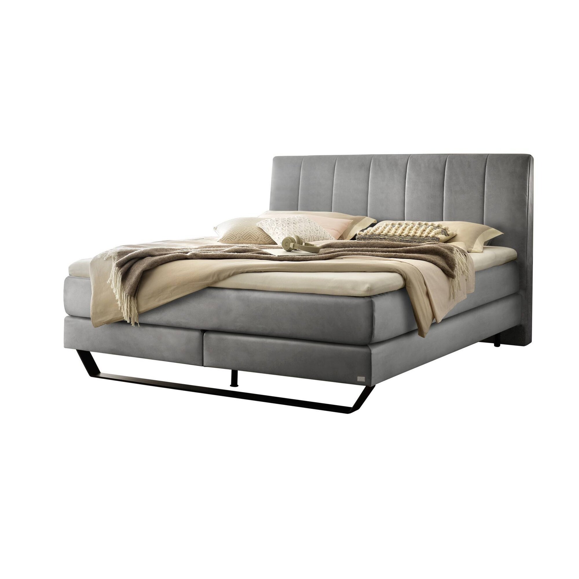 Hasena »Ambra« Boxspringbett 200x200 cm / Pace grey / Glamour-Top Image