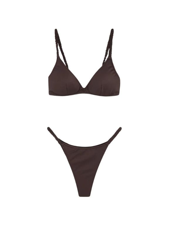 Moana Ruched-Strap Bikini - Brown - Mc2 Saint Barth Beachwear