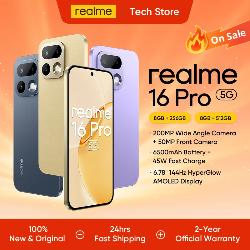 realme 16 Pro 5G Smartphone 6,78 Zoll 144Hz 50MP Gruppen-Selfie-Kamera 45W Ladefunktion 6500mAh Dimensity 7300-Max 5G Chipsatz Image
