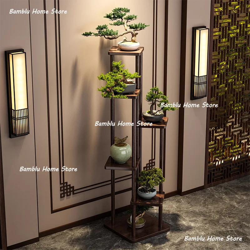 Mehrschichtige Zimmerpflanzenregale, Pflanzendisplay, leichte Luxus-Pflanzenregale, High-End-Feeling, Gartenmöbelregale, Pour Plantes YSZWJ Image