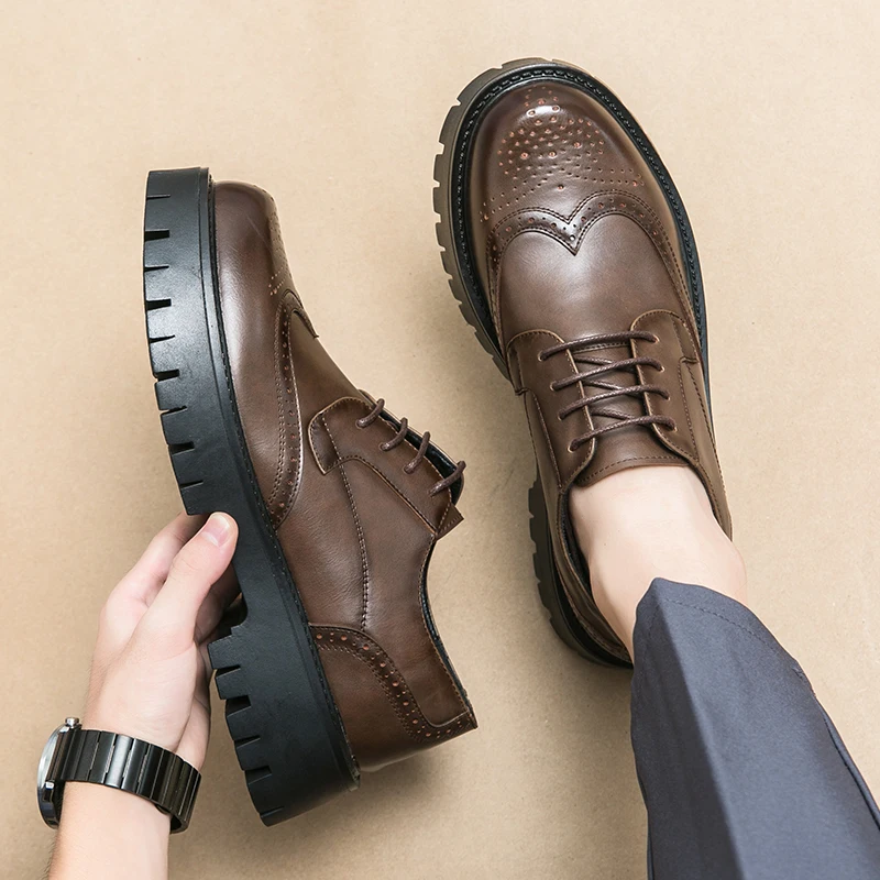 Luxus Marke Dicken Boden Oxford Schuhe Lace Up Schuhe Outdoor Sicherheitsschuhe Langlebige Casual Schuhe Leder Hochwertige Arbeits Schuhe