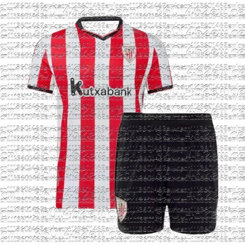Nouvel ensemble maillot de football domicile Bilbao 2026 pour toute la famille, rayé, respirant, anti-humidité, tenue de sport, kit d'entraînement