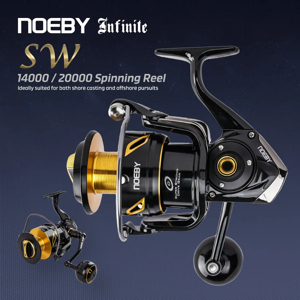 Noeby-Spinnrolle mit 30kg Maximaler Bremskraft, Wasserdicht Versiegelt, 14000 20000 Hochleistungs-Meeresrolle aus Metall, 4,11 Übersetzungsverhältnis Image
