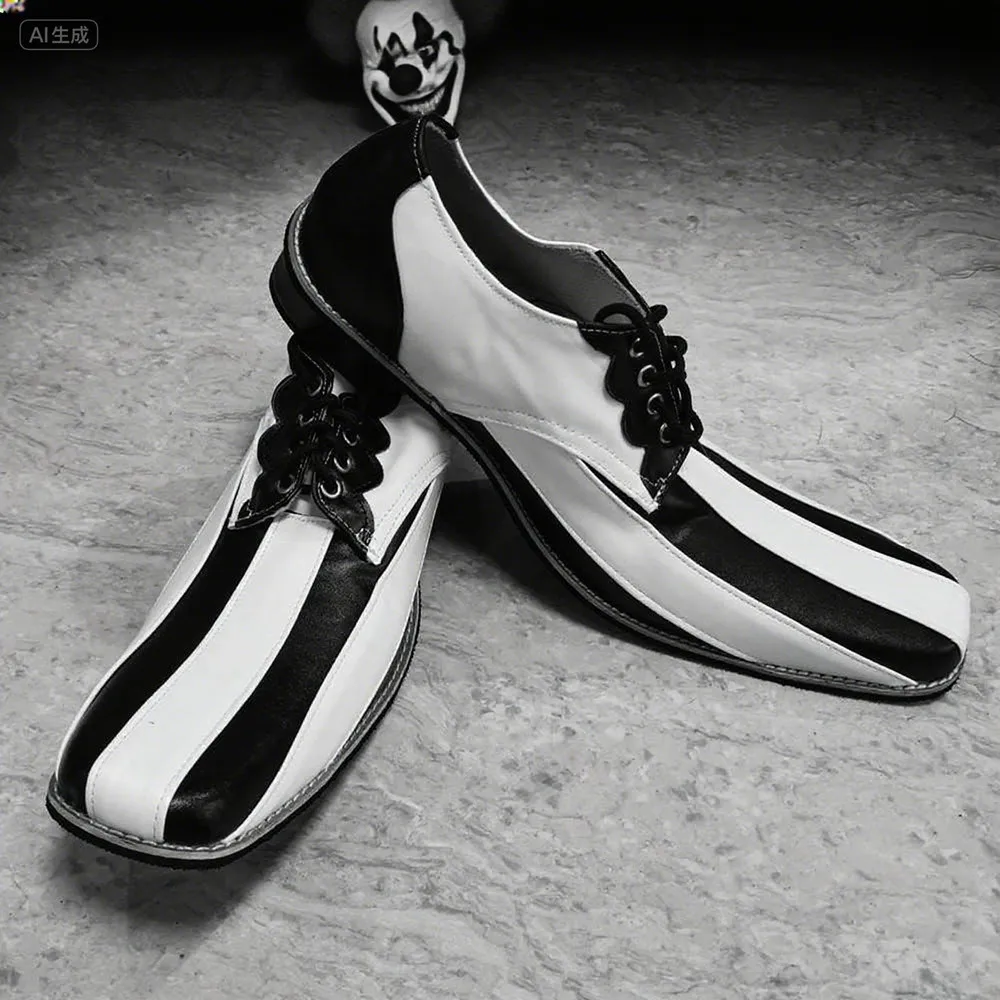 36cm B ‌ fehlt weiße Clown-Schuhe mit spitzer Zehenpartie für Erwachsene, freie Größe, Club-Zirkus-Gefälligkeiten, schmale Joker-Schuhe, Halloween, Cosplay