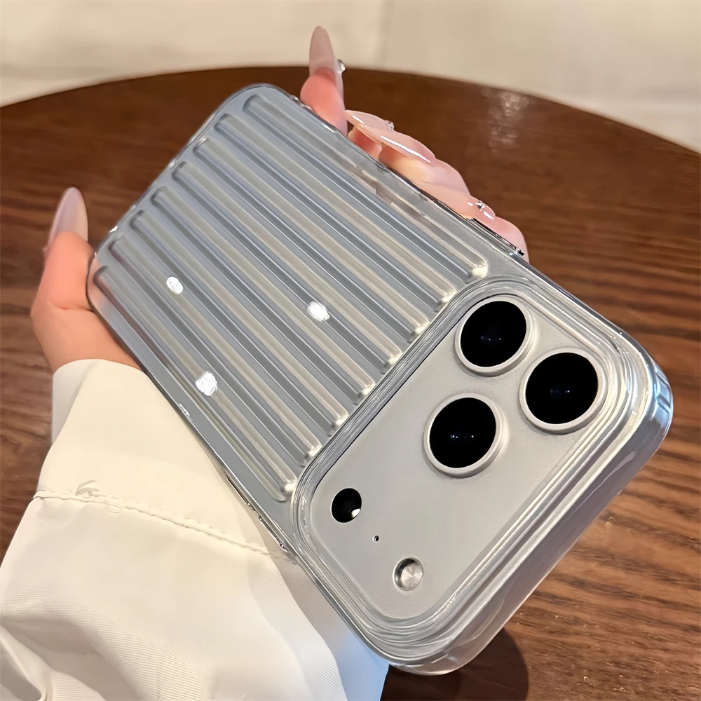 Gerippte, gewellte Handyhülle aus weichem TPU mit Streifenmuster für Apple iPhone 17 Air 16 15 14 Plus 13 12 11 Pro Max, einfarbige Schutzhülle Image