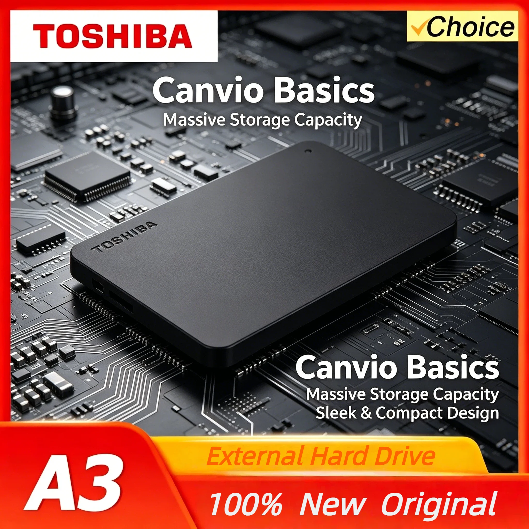 Toshiba für A3 OEM Erweiterungs-Festplattenlaufwerk 500GB 1TB 2TB USB3.0 2,5 Zoll Tragbare Externe Festplattenbox für PC Laptop Mac PS4 PS5 Image