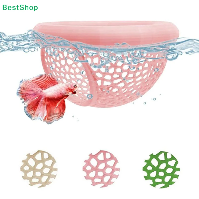  Aquarium-Schwimmgrotte: 3-in-1-Hängematte, Futterring & Ruheplatz für Betta und kleine Aquarienfische Image