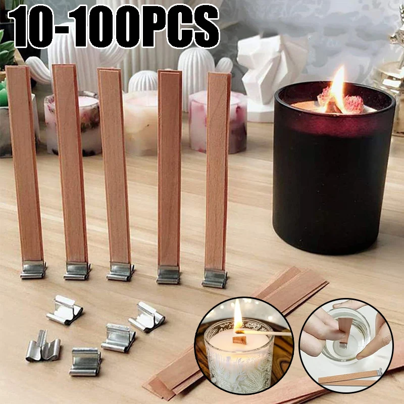 Holzdocht-Sojakerzen, DIY-Set, handgefertigte aromatische Kerzen mit Einzeldocht-Design, Anleitung für Paraffinkerzen Image