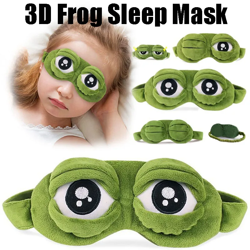 Niedliche Frosch-Schlafmaske Augenschutz für Mittagspause Schattierung Lustige Schlafmaske Weiche & Bequeme Augenmaske Reise-Essentials Image