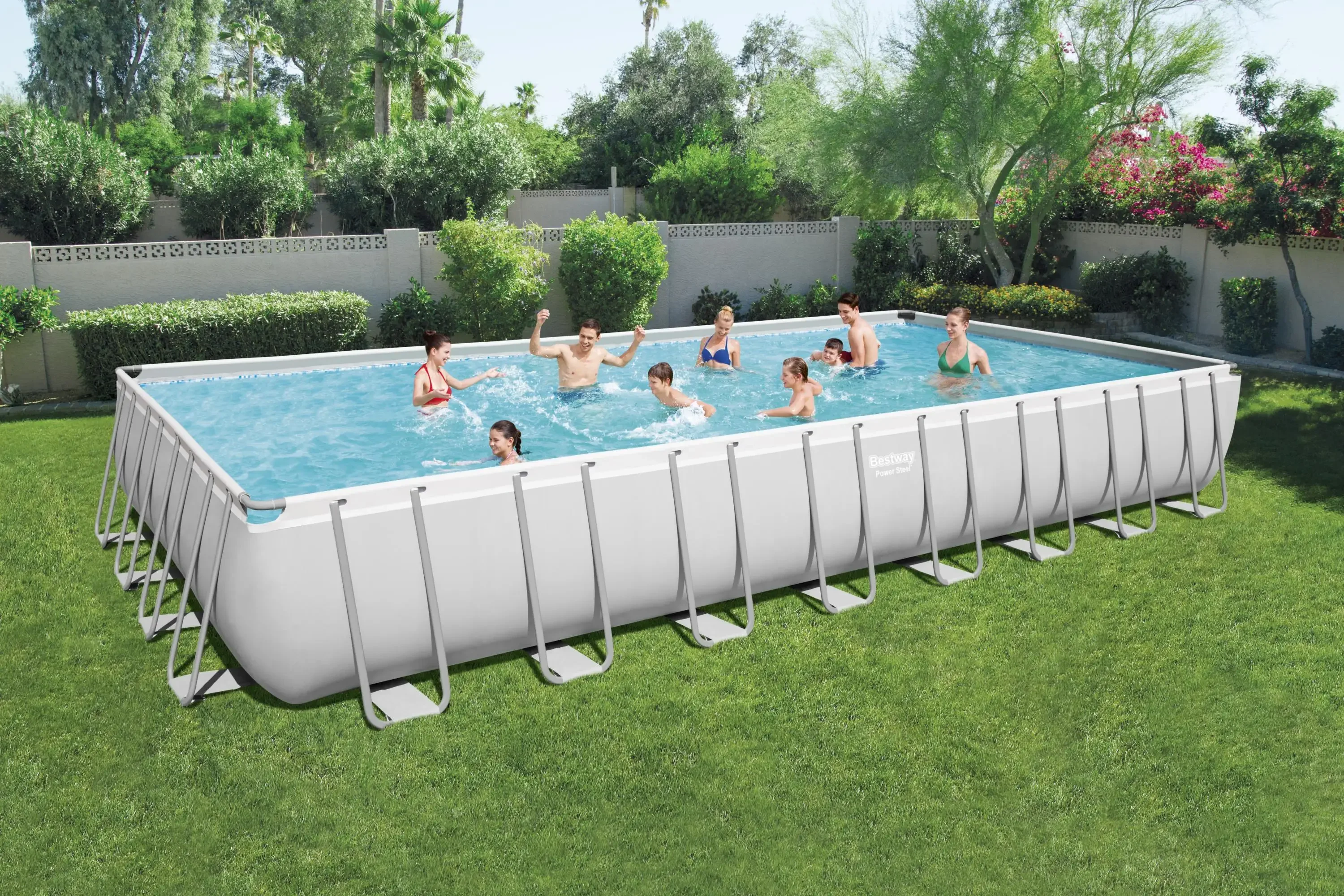 z Für Bestway 56623 Rechteckiges Schwimmbad-Set, 9,56 m x 4,88 m x 1,32 m, für den Familiengebrauch im Freien, inklusive Poolzubehör