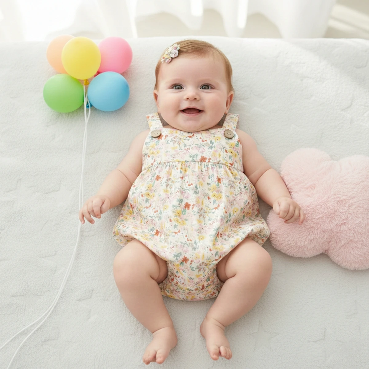 Sanlutoz Blumenmuster Babykleidung Prinzessinnen-Mode Niedliche Sommer-Baby-Trägerbodys Image