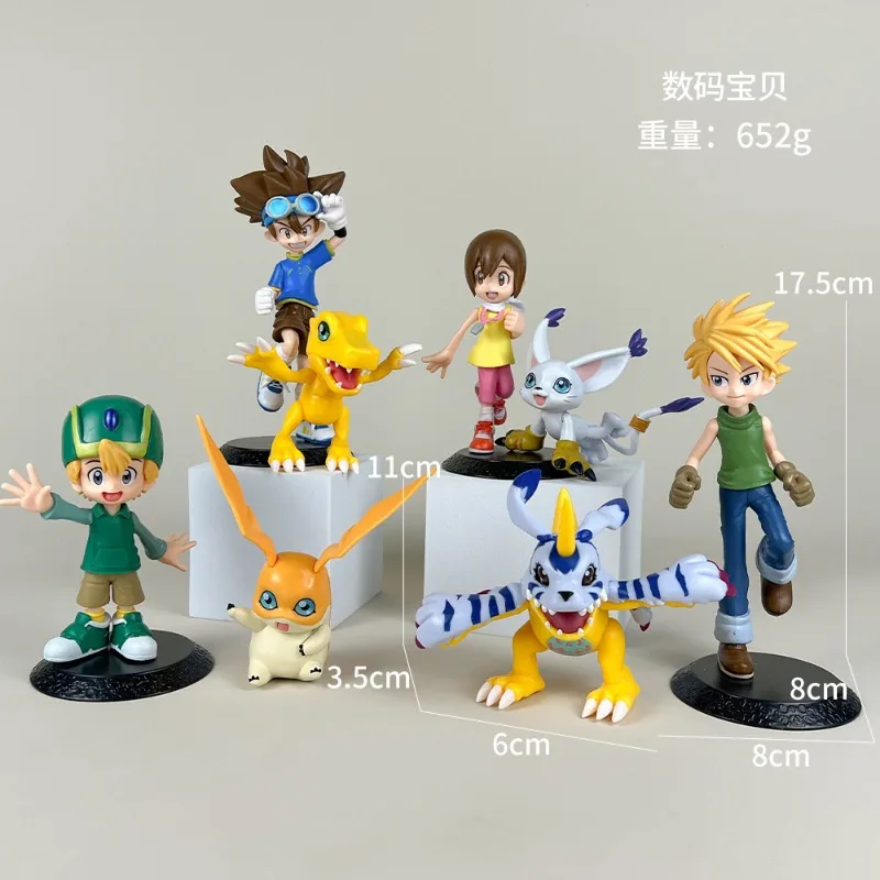 17cm Digimon Figur Cartoon Anime Taichi Yagami Agumon Takashi Takaishi Gabumon Yamato Ishida Gabumon Hikari Modell Ausstellungsstück Spielzeug Image