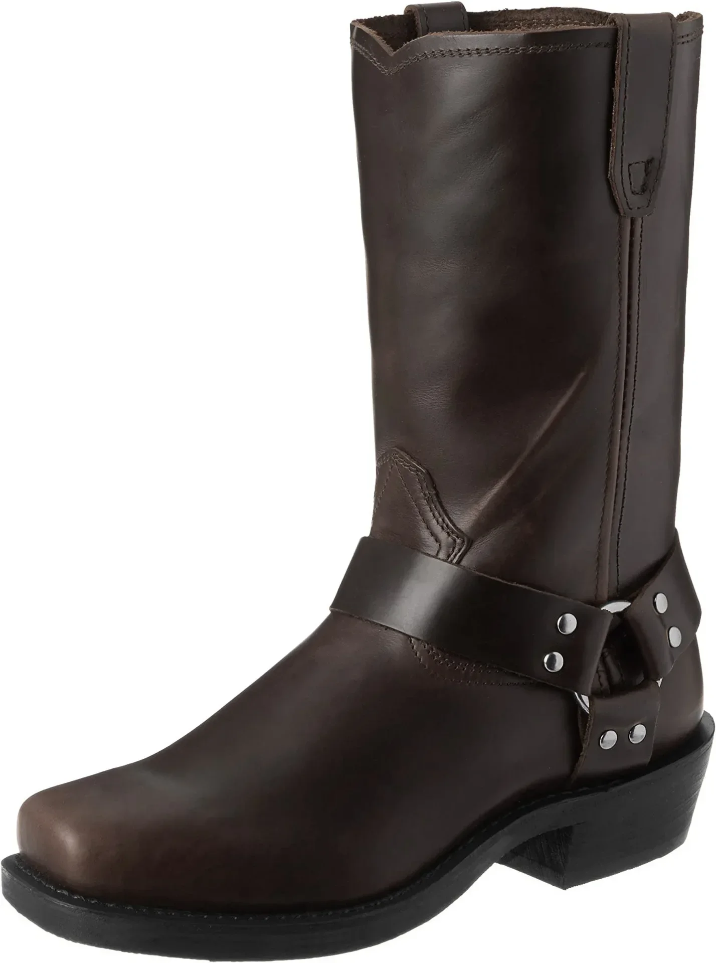 Retro Cowboy-Stiefel für Herren, mittelhohe Westernstiefel, Herrenstiefel aus PU-Leder, Slip-On-Schuhe, Winter-Ritterstiefel, Stiefeletten, Übergrößen 39-48