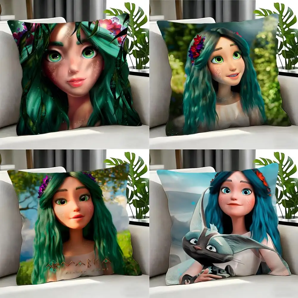 Movie Mavka The Forest Song Kissenbezug, Kissenbezug-Set, 4-teilig, 50 x 50, 45 x 45, 40 x 40, Kissenbezug, dekorativ, für Sofa, Heimdekoration