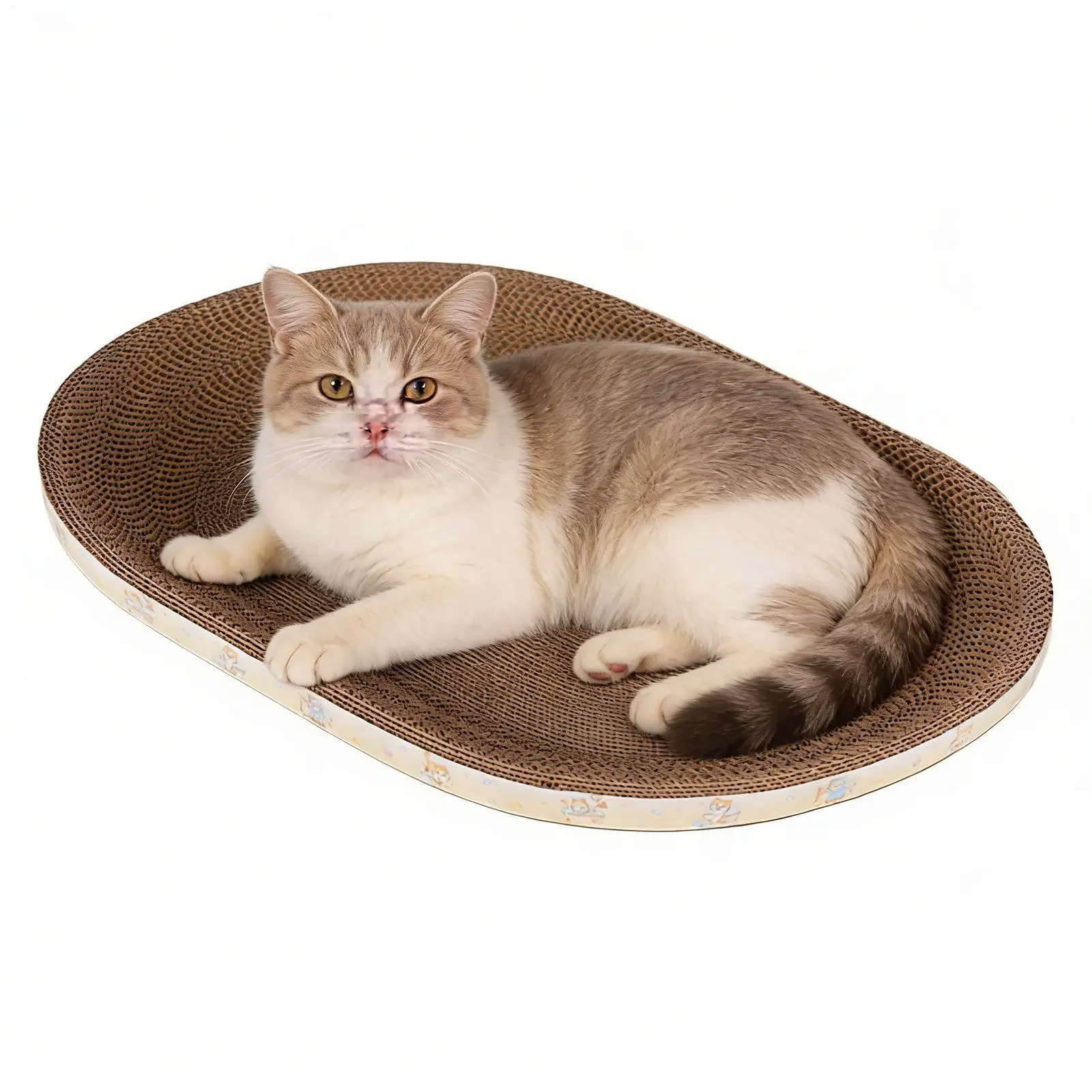 Katzen-Kratzmatte: Lustiges, atmungsaktives ovales Katzenbett, Kratzbett, Haustier-Sofa für Kätzchen zum Schlafen und Krallenpflegen im Wohnzimmer Image