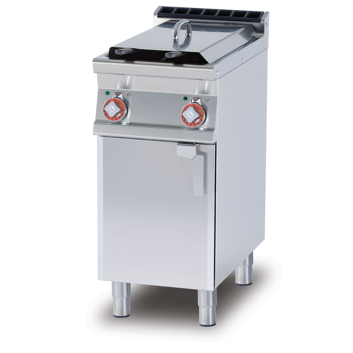 Redcook Elektrische Friteuse 2 Becken 8+8 LT. Struktur aus rostfreiem Stahl. Abmessungen 40x70,5 h 90 cm. Modell F2/8-74ET Image