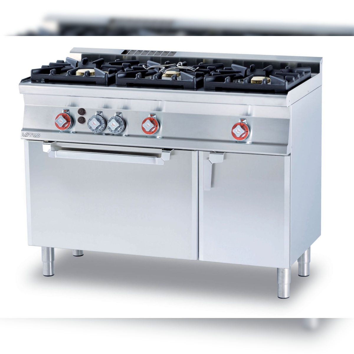 Gaskocher mit statischem 3-Flammen-Gasbackofen und Grill. Abmessungen 120x60 h90 cm. Modell CF3-612GV Image