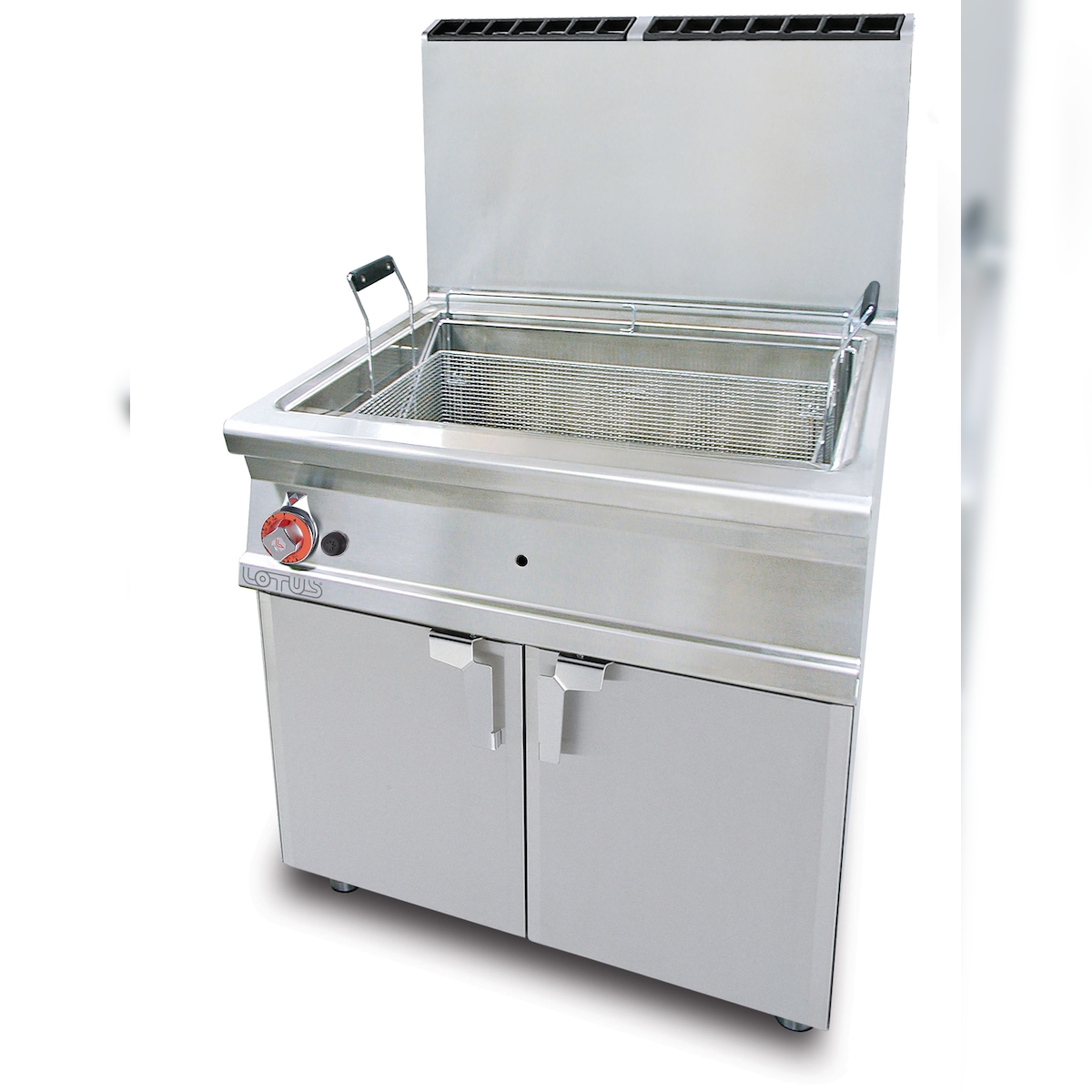 Redcook Gas Friteuse 1 Becken 45 LT. Struktur aus rostfreiem Stahl. Abmessungen 80x70,5 h 90 cm. Modell F45-78G Image