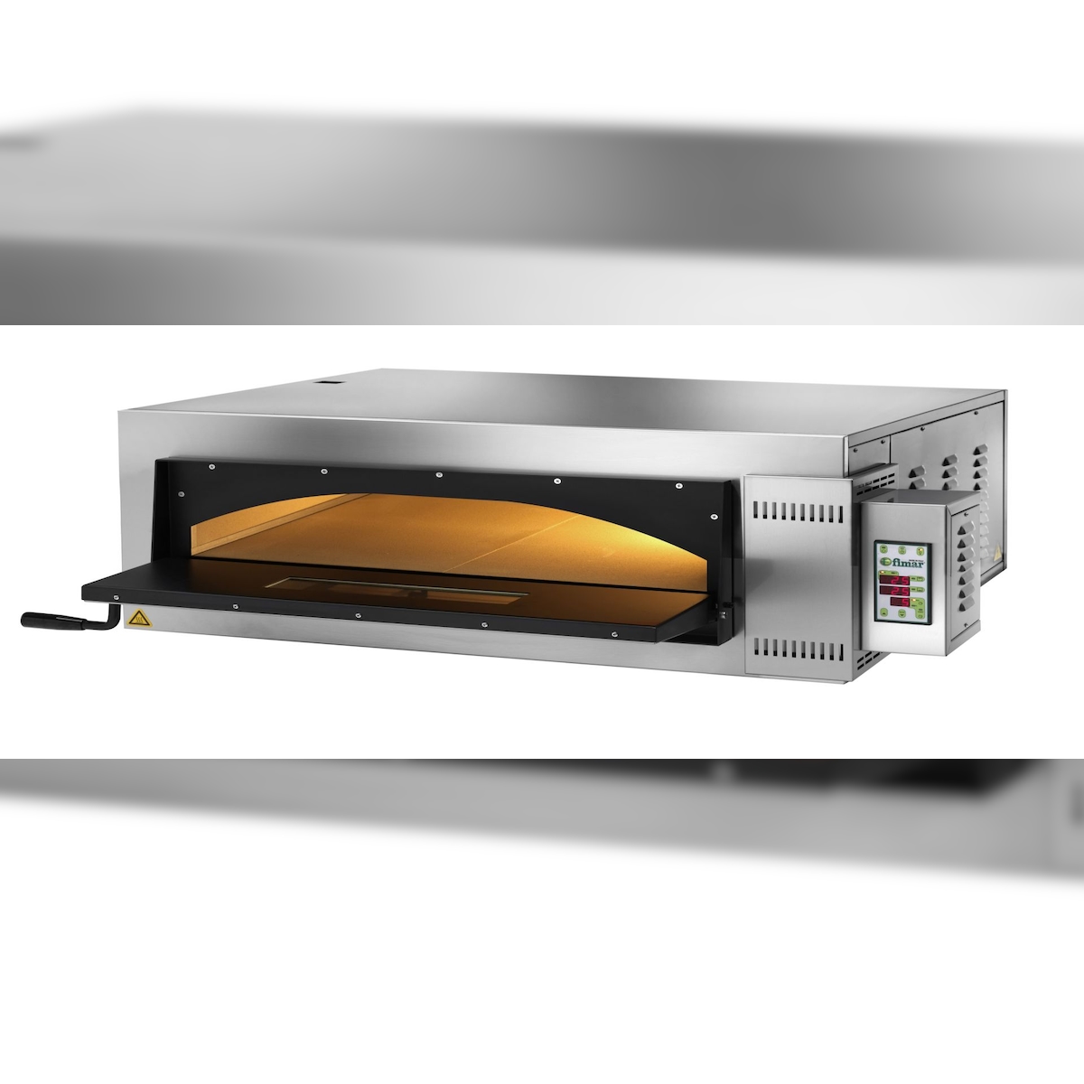 Digitaler professioneller elektrischer Pizzaofen. Völlig feuerfeste Backkammer. Innenbeleuchtung. Fassungsvermögen 6 Pizzen. FIMAR FMD6 Image