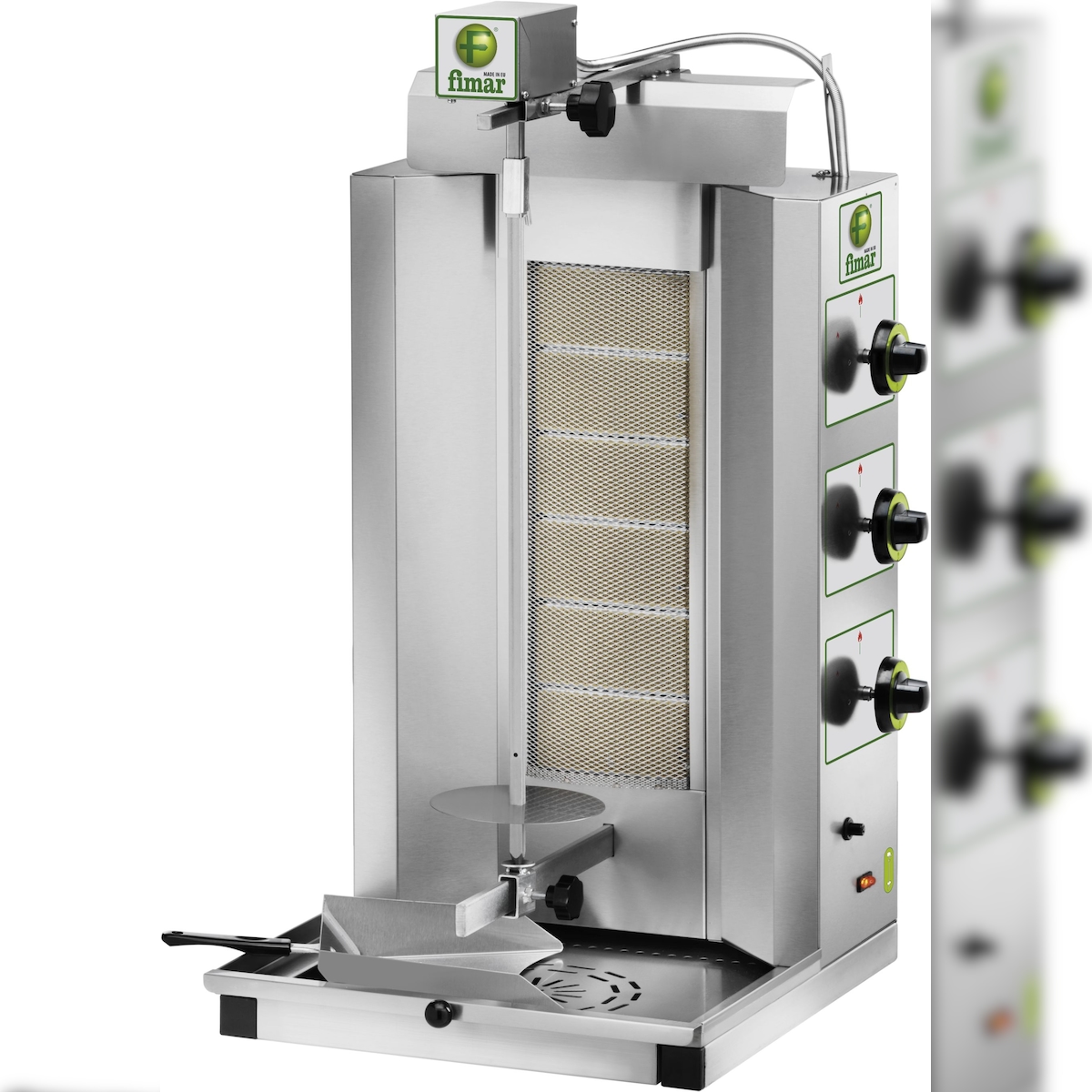 Gas Gyros Kebab FIMAR Modell GYR60M Fleisch Kapazität 30 kg Ø 50 cm. Abmessungen 480x500x940(h) mm Image