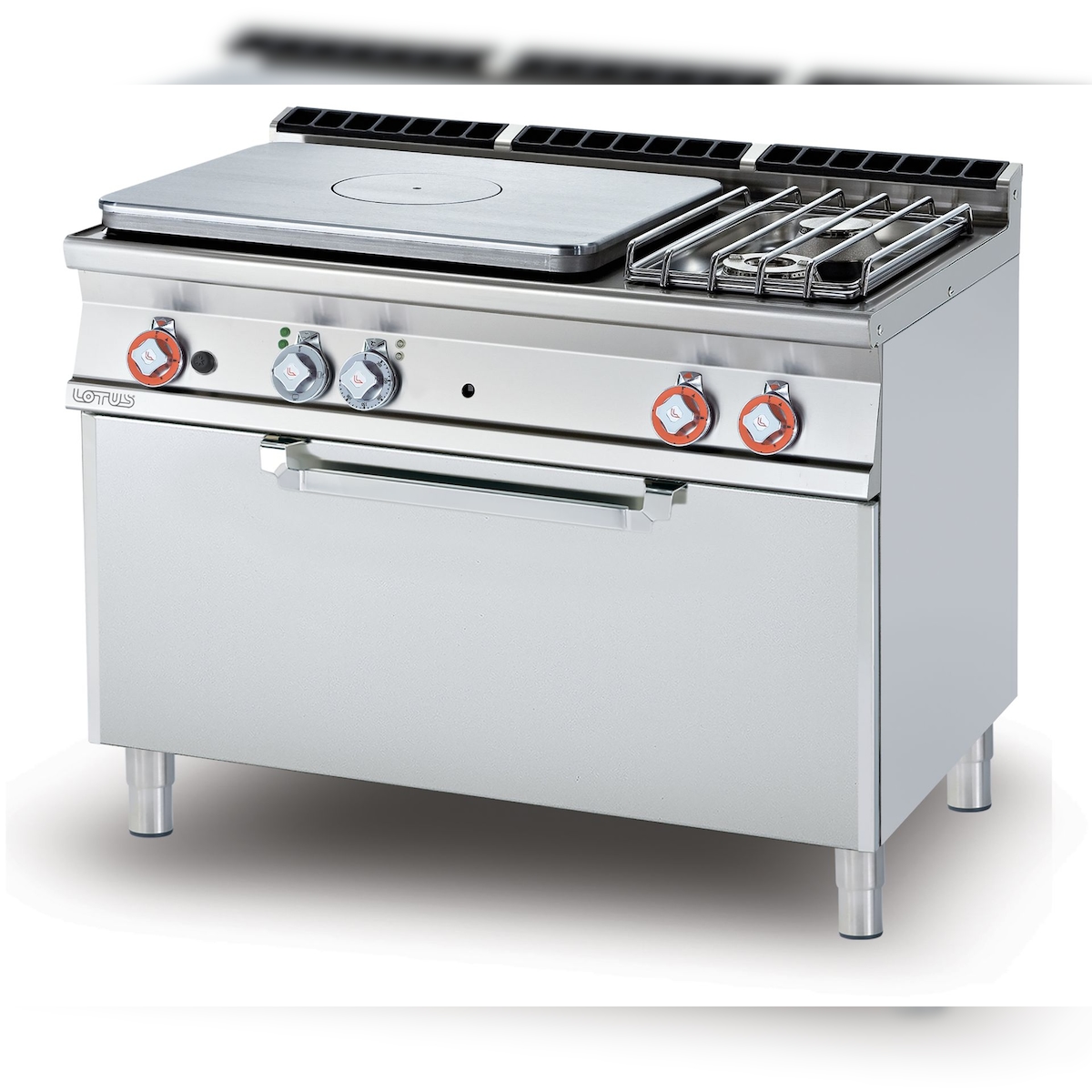 All-Herd Gas + 2 Brenner mit Pilotflamme auf statische elektrische Maxi-Backofen. Abmessungen 120x70,5 h90 cm. Modell TPF2-712GPE Image