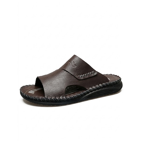 Herren-Strandsandalen, offene Sommerschuhe zum Hineinschlüpfen, bequeme Freizeitsandalen für Resort, Pool und Strandspaziergänge Image
