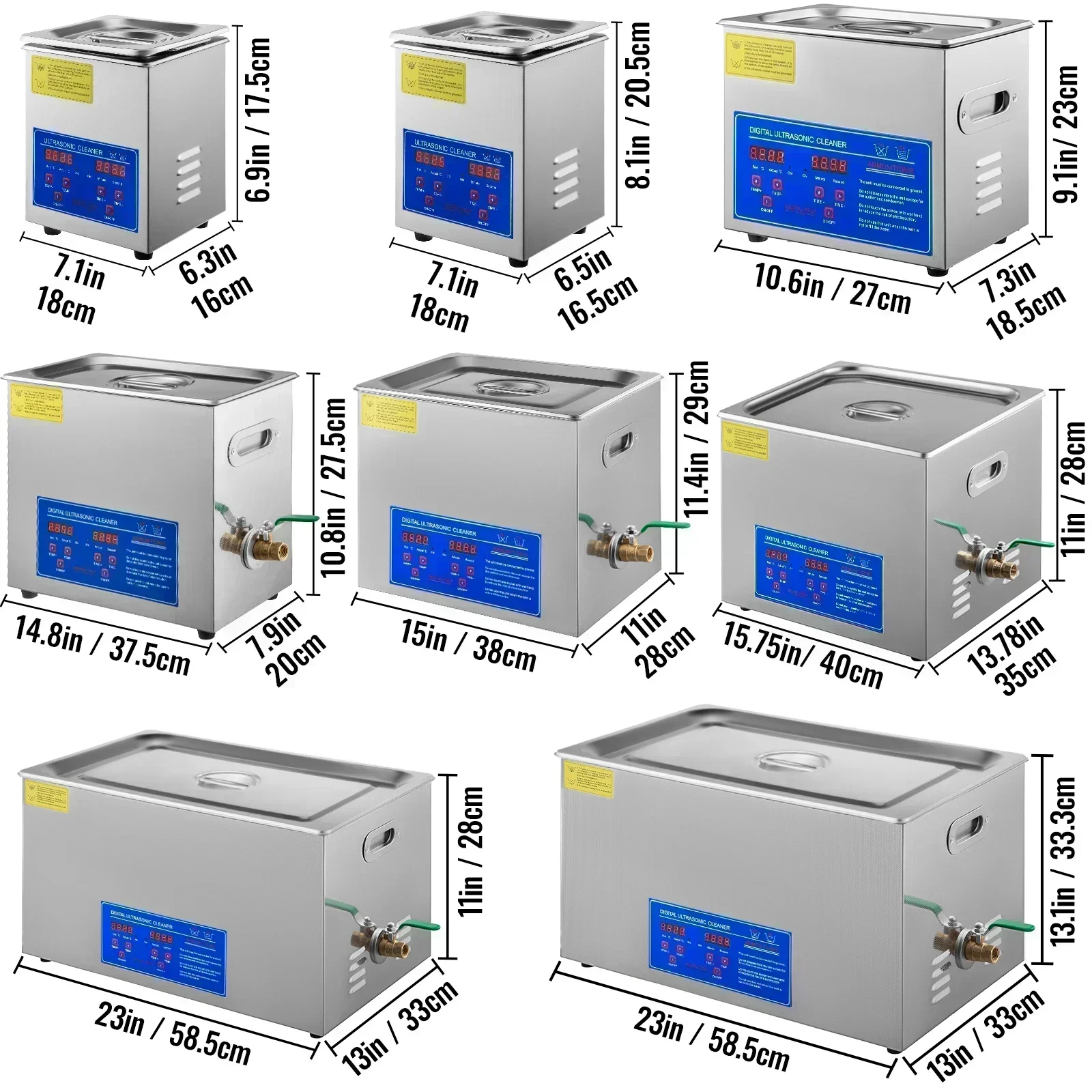 VEVOR 1,3 L 2L 3L 6L 10L 15L 22L 30L Ultraschallreiniger Lave-Dishes Tragbare Waschmaschine Spülmaschine Ultraschall Haushaltsgeräte Image