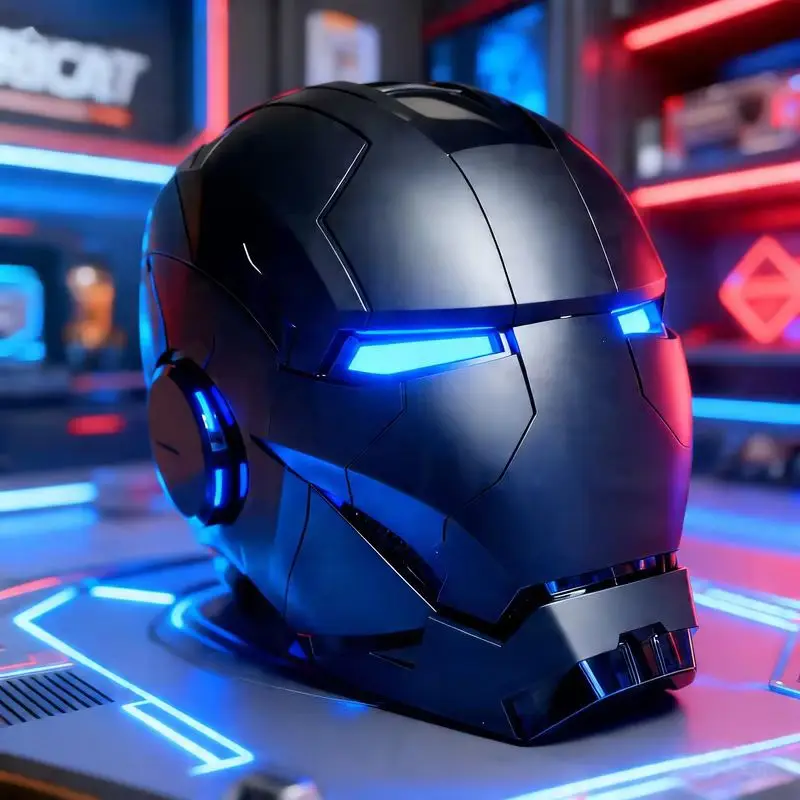 2026 Neuer Iron Man 1/1 Cosplay Helm Mk5 Gold/Schwarz/Silber Elektrischer Sprachgesteuerter Helm mit LED-Augen Metallmaske Modell Spielzeug Geschenk Image