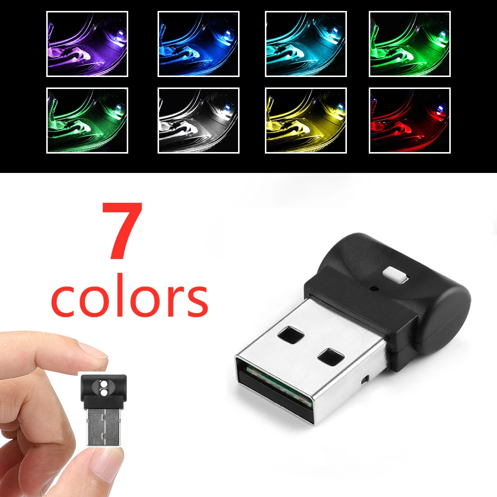 Mini USB LED Auto Licht Auto Innen Atmosphäre Licht Dekorative Lampe Notfall Beleuchtung PC Auto Bunte Licht Auto Zubehör Image