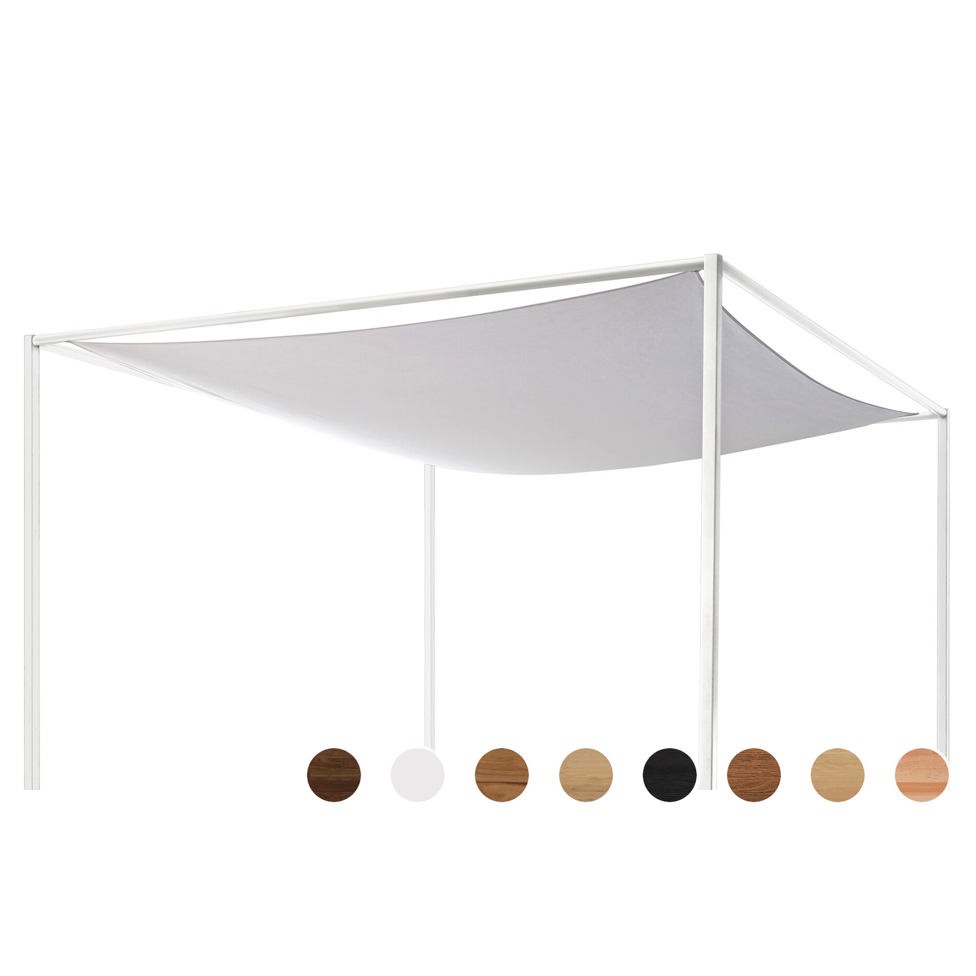 Hasena »Cielo-Ron« Fuss-Set Bettrahmen 120 cm / Weiss deckend, lackiert / Weiss / 210 cm