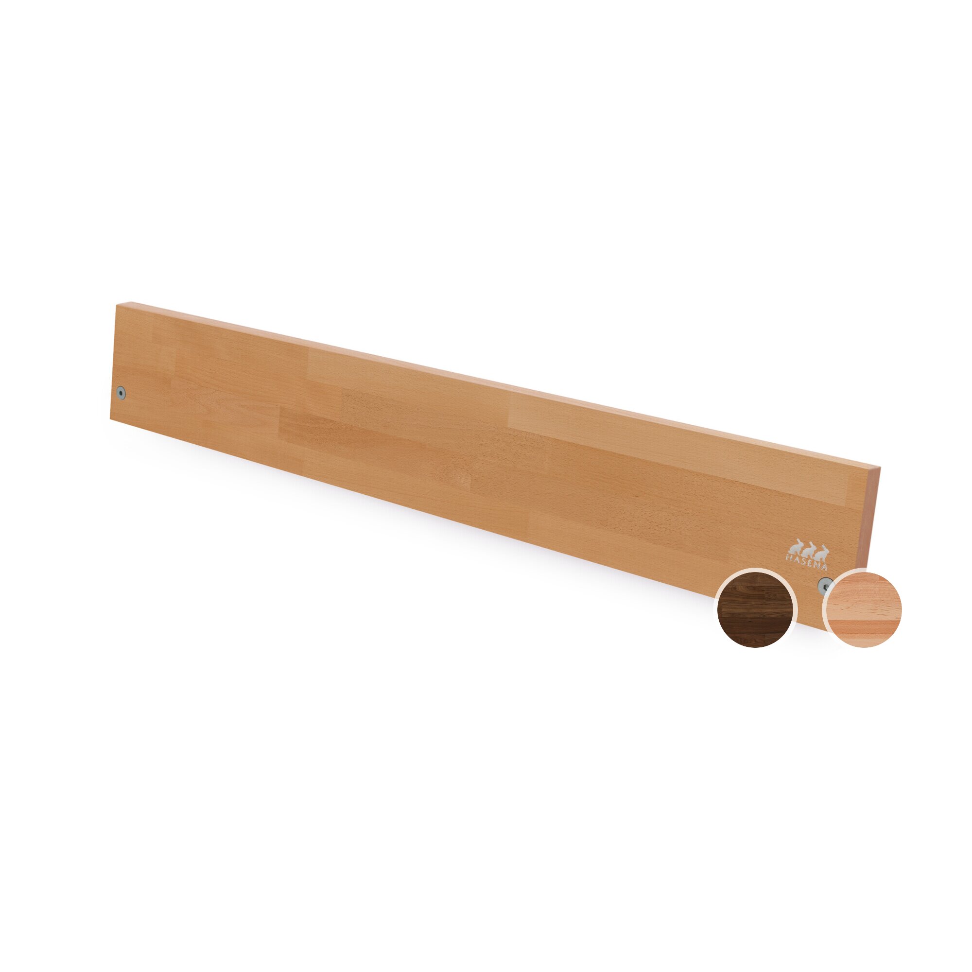 Hasena »Cemiano« Bett MDF, Kopfteil gepolstert 100x200 cm / Nussbaum, geölt / Kitana beige / 30 cm