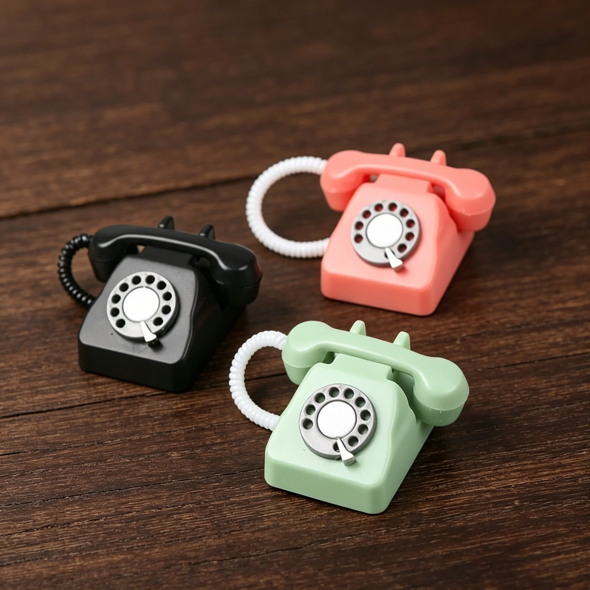 Puppenhaus-Miniatur Retro-Drehscheiben-Telefon, 1:12 Maßstab Puppenzubehör Image