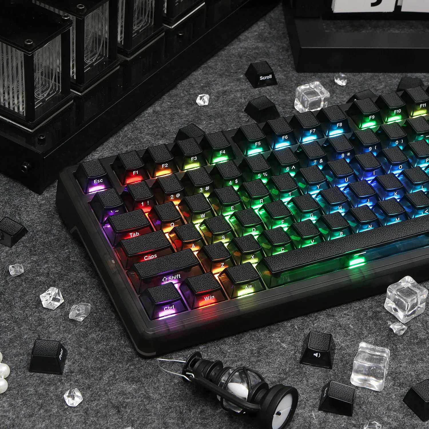 Kesi Texture Keycap mit seitlichem Aufdruck, Cherry-Profil, PBT+PC, für mechanische Gaming-Tastatur, 126 Tastenkappen Image
