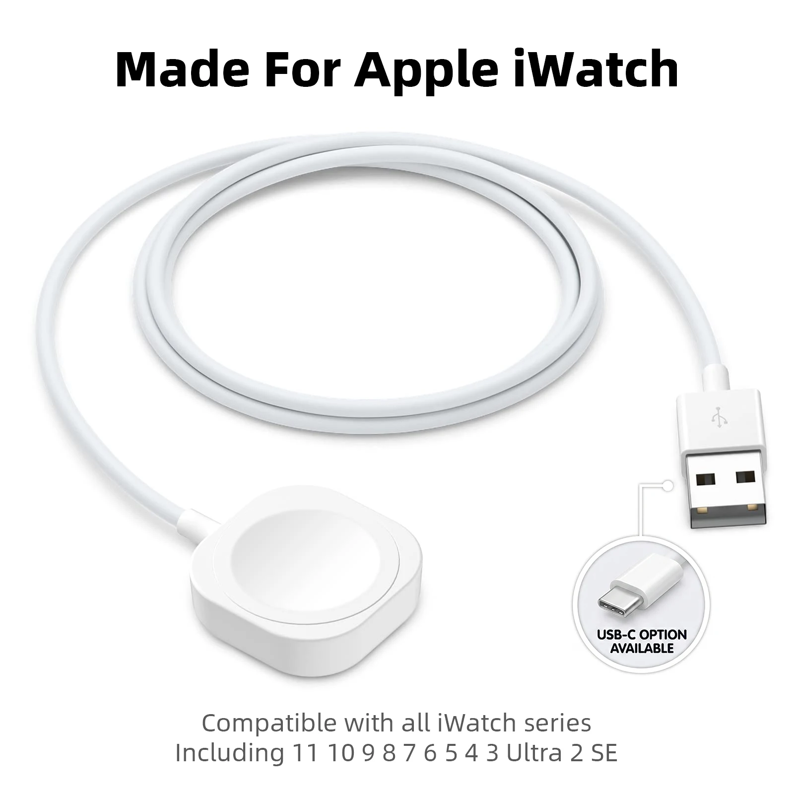 Für Apple Watch Ladegerät USB Magnetisches Kabelloses Schnell-Ladekabel für iWatch 11 10 9 8 7 6 5 4 3 2 SE/2 Ultra Ladegerät Tragbar Image