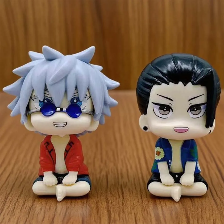 Anime JJK Figur Geto Suguru Look-up-Figur Q-Edition Satoru Gojo Figur Geto und Gojo Actionfigur Sitzende Pose Modell Spielzeug Geschenk Image
