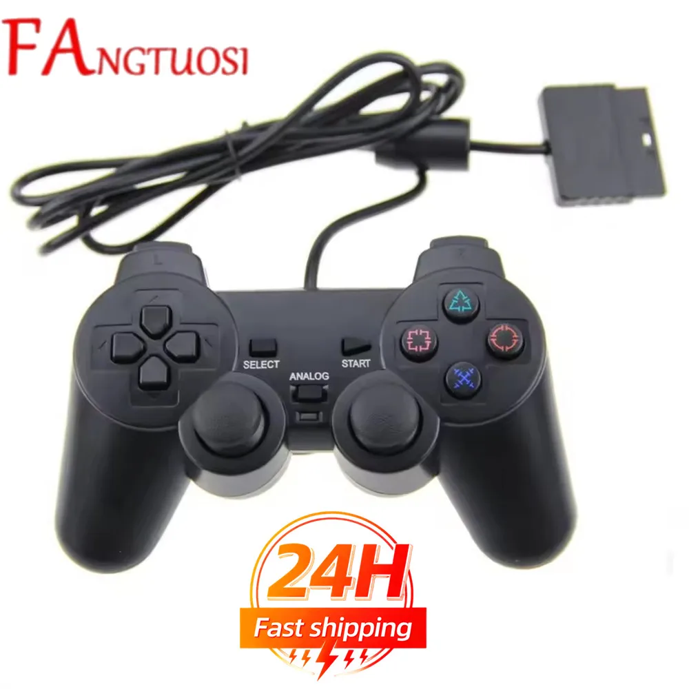 FANGTUOSI Kabelgebundener Gamepad-Controller für PS2, Vibrations-Joystick für PlayStation 2 PS2-Controller