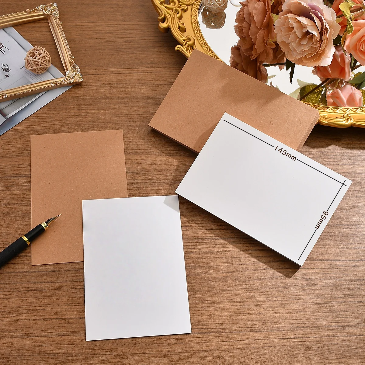 Blanko Dicke Bedruckbare Karten DIY Handgezeichnete Postkarten Grußkarten für Hochzeitseinladungen Dankeskarten Wortkarten für Gastgeber Image