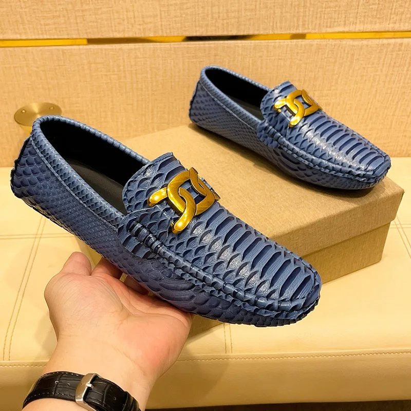 Herren Retro-Loafer Gemusterte Lederschuhe Atmungsaktive Freizeitschuhe Große Größen Bequeme Frühlings- und Herbstsaison-Schuhe