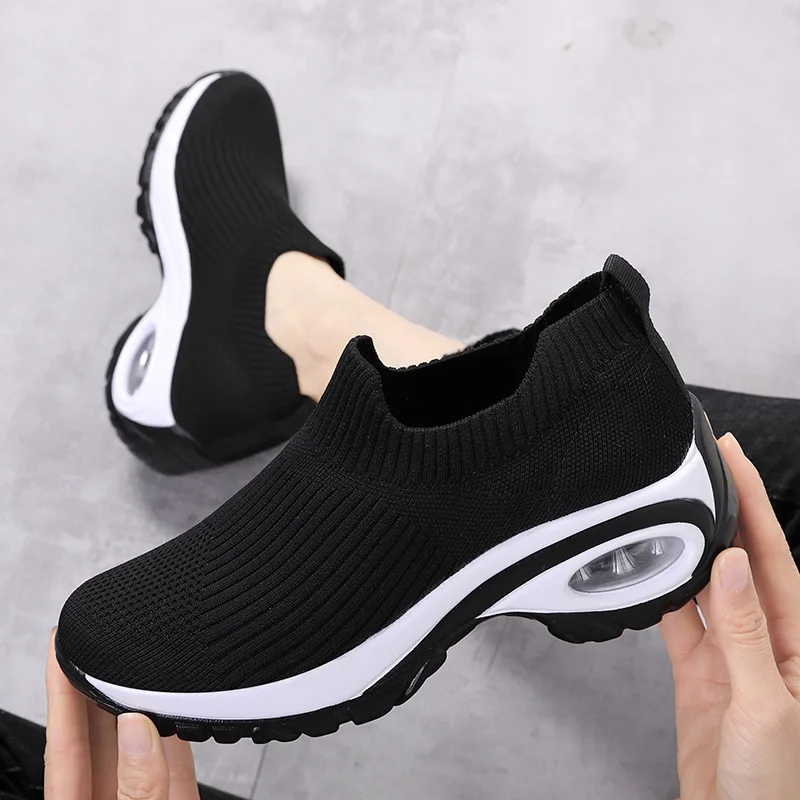 Neue Damen Mode Casual Sportschuhe Keilabsatz Plateau-Sneaker Atmungsaktive Vulkanisierte Schuhe 2026