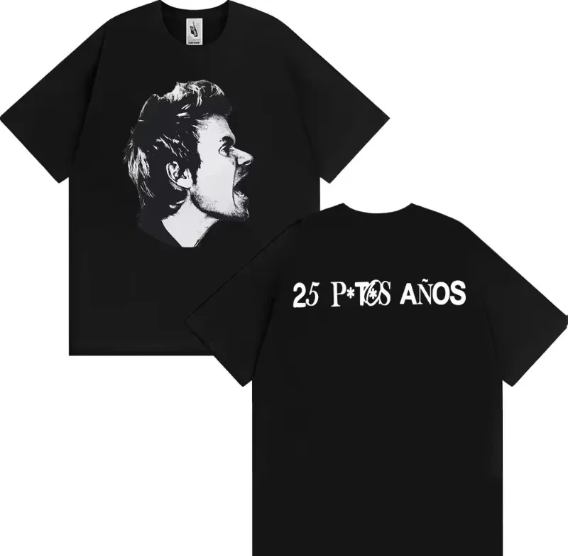 Dani Martín 25 P*TOS AÑOS Tour T-Shirt, Unisex Vintage Hip-Hop Baumwolle Lässiges, locker sitzendes T-Shirt für Damen und Herren