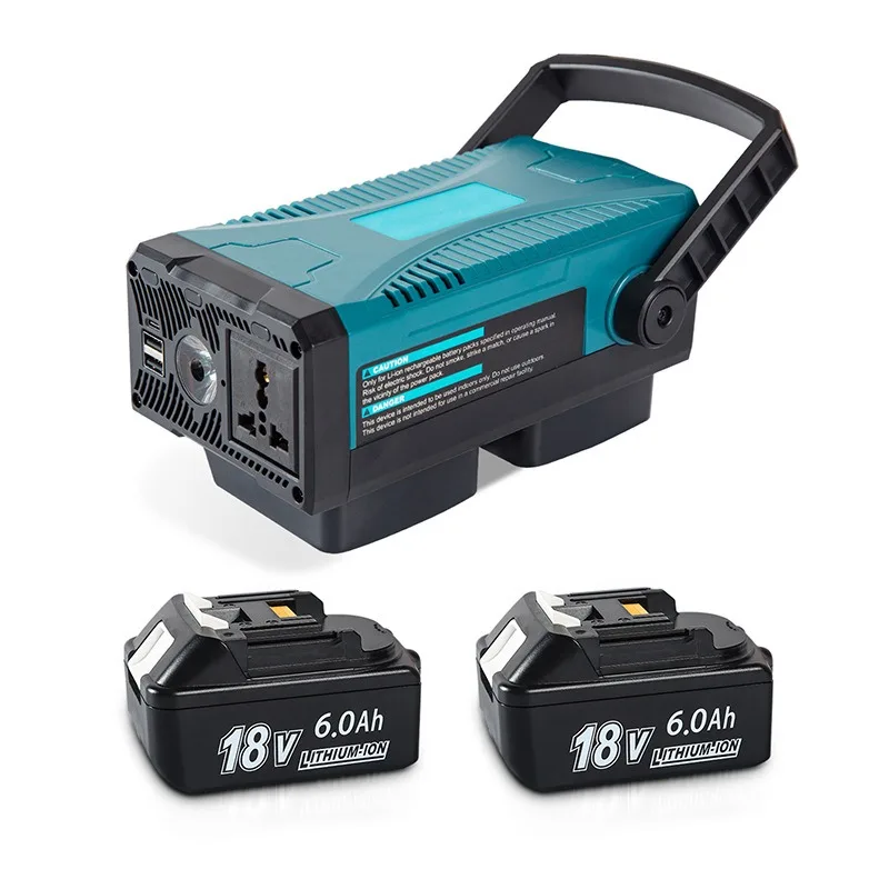 Tragbarer Stromwechselrichter für Outdoor-Camping, kompatibel mit Makita 18V-Akkus, mit LED-Licht und Stromtransformator Image