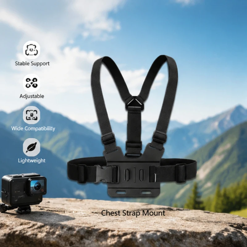 Outdoor-Kamera-Zubehörset, Verstellbarer Kopf- und Brustgurt, Universelle Tragbare Halterung für GoPro DJI Osmo Insta360 Image