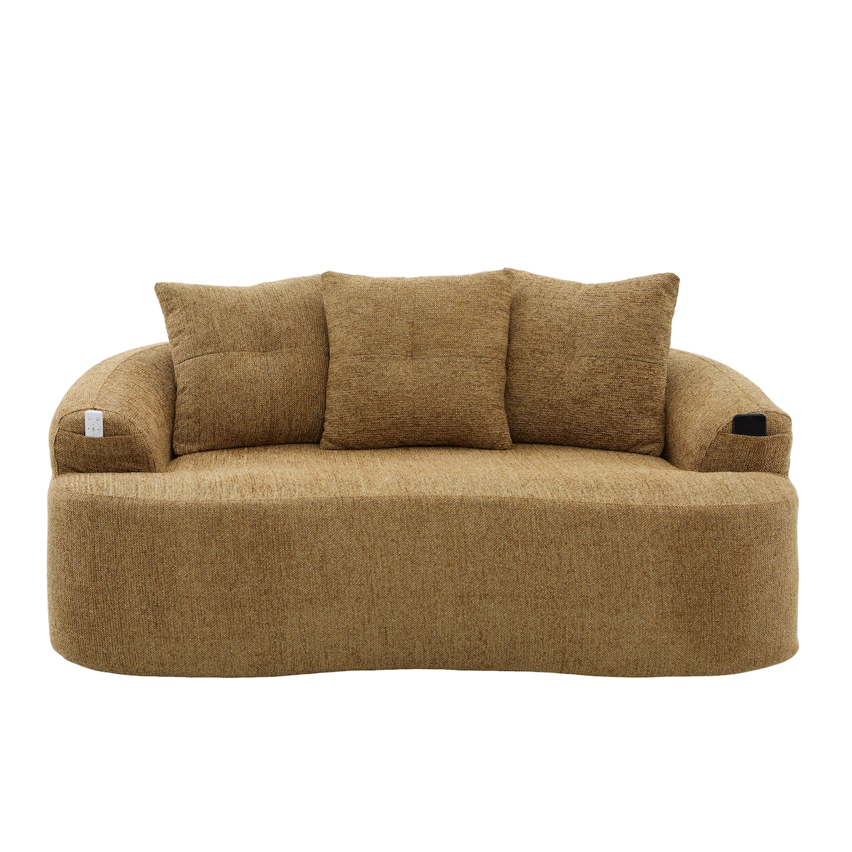 STILVORA Zweisitzer-Sofa Chenille senfgelb 164x92x60 cm, extra tiefer Sitz Image